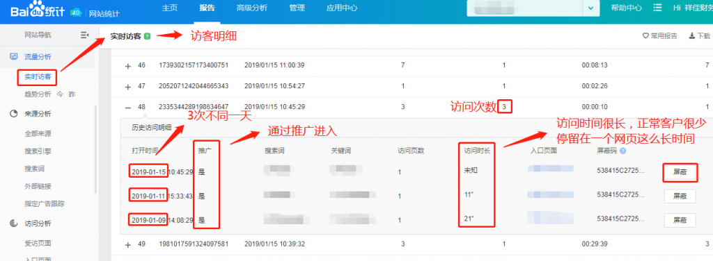 SEM竞价推广分析:实时访客分析 SEM竞价推广分析:实时访客分析